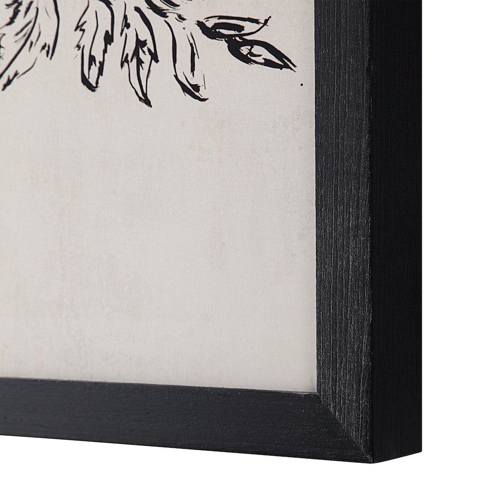 Basset 18" Wide Wall Art With Wood Frame, Painted Black. Picture 6