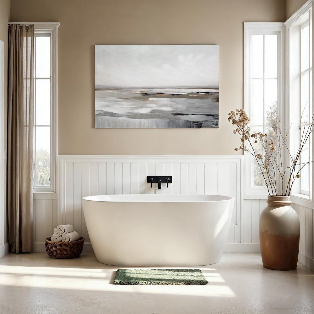 Arnar 40" H x 60" W Canvas Art, Grey. Picture 2