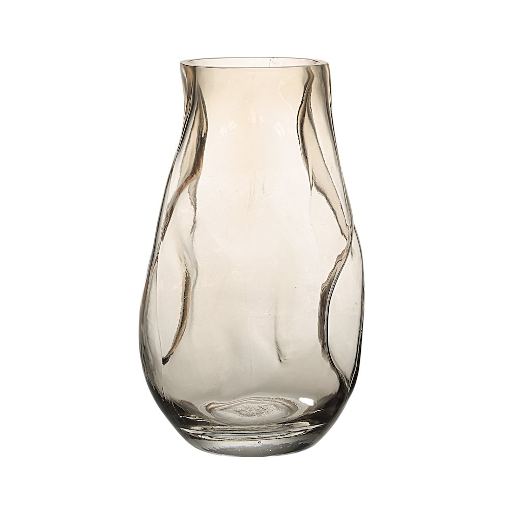 Tawny Glass Vase In Beige Color. Picture 1