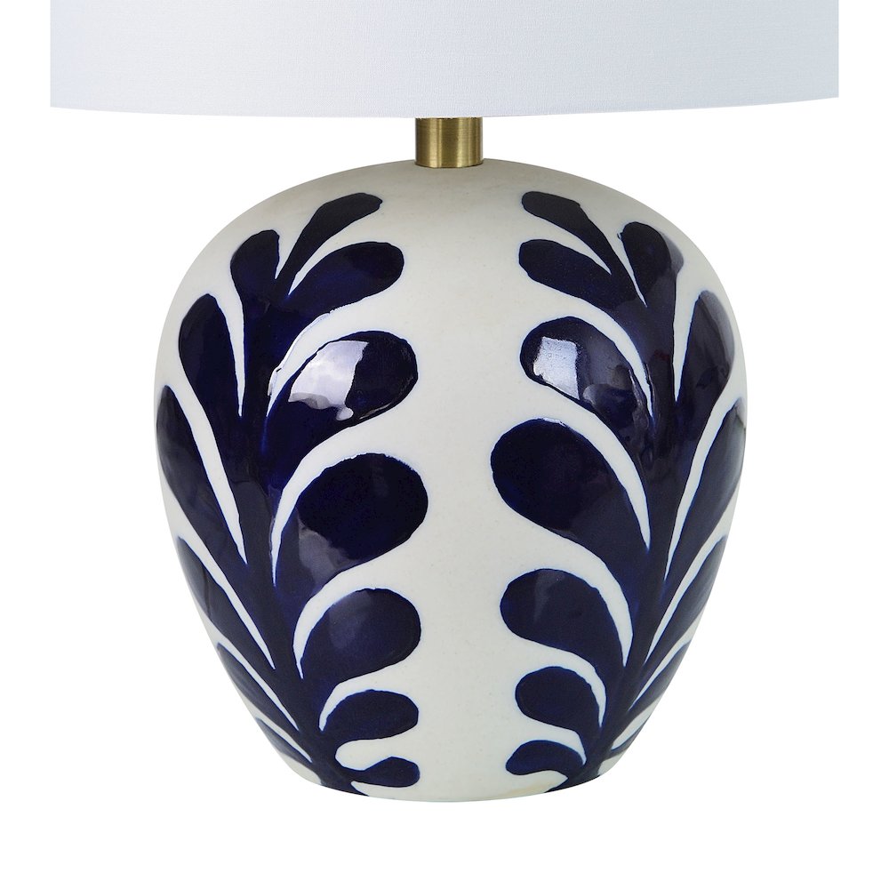 Darina 19.25" Length Table Lamp, Off-White and Navy. Picture 4