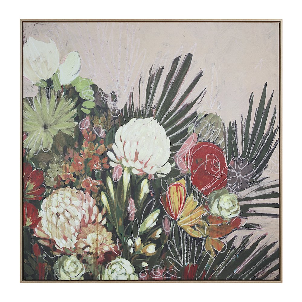 Belleza 40" H x 40" W Canvas Art, Green. Picture 1