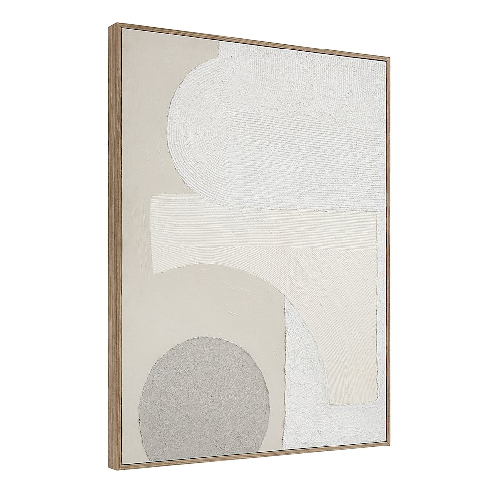 Canberra 48.2" Wide Canvas Art With Wood Frame, Oak. Picture 2