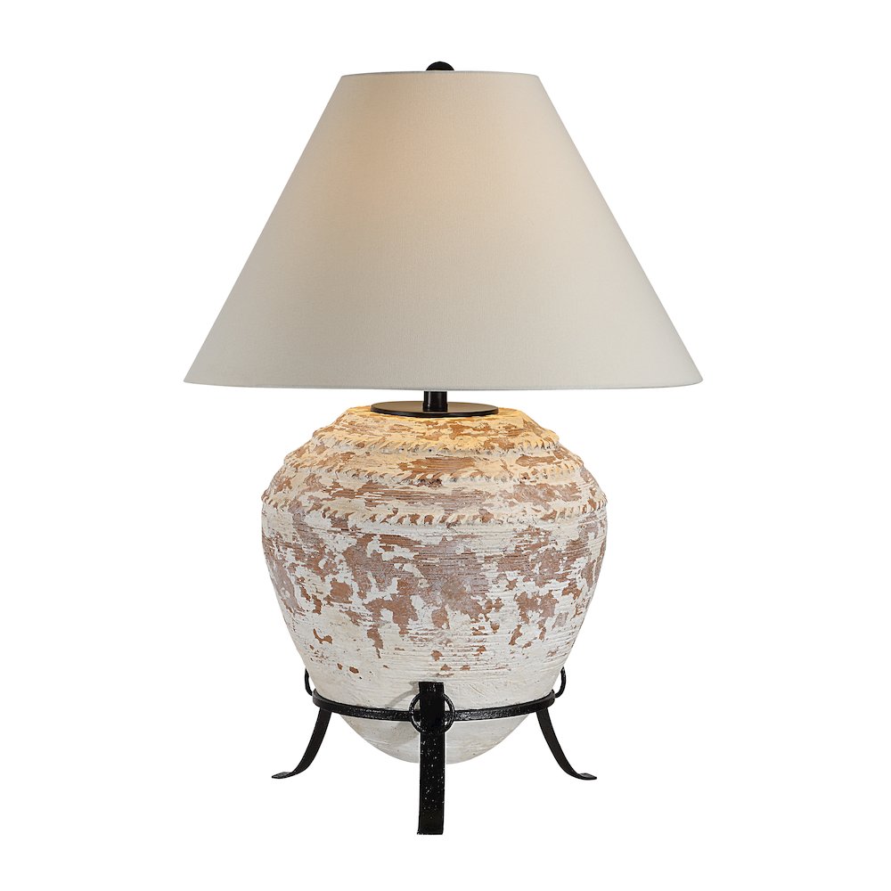 Silis 29.5" Height Table Lamps, Textured Ceramic (Off White And Brown). Picture 6