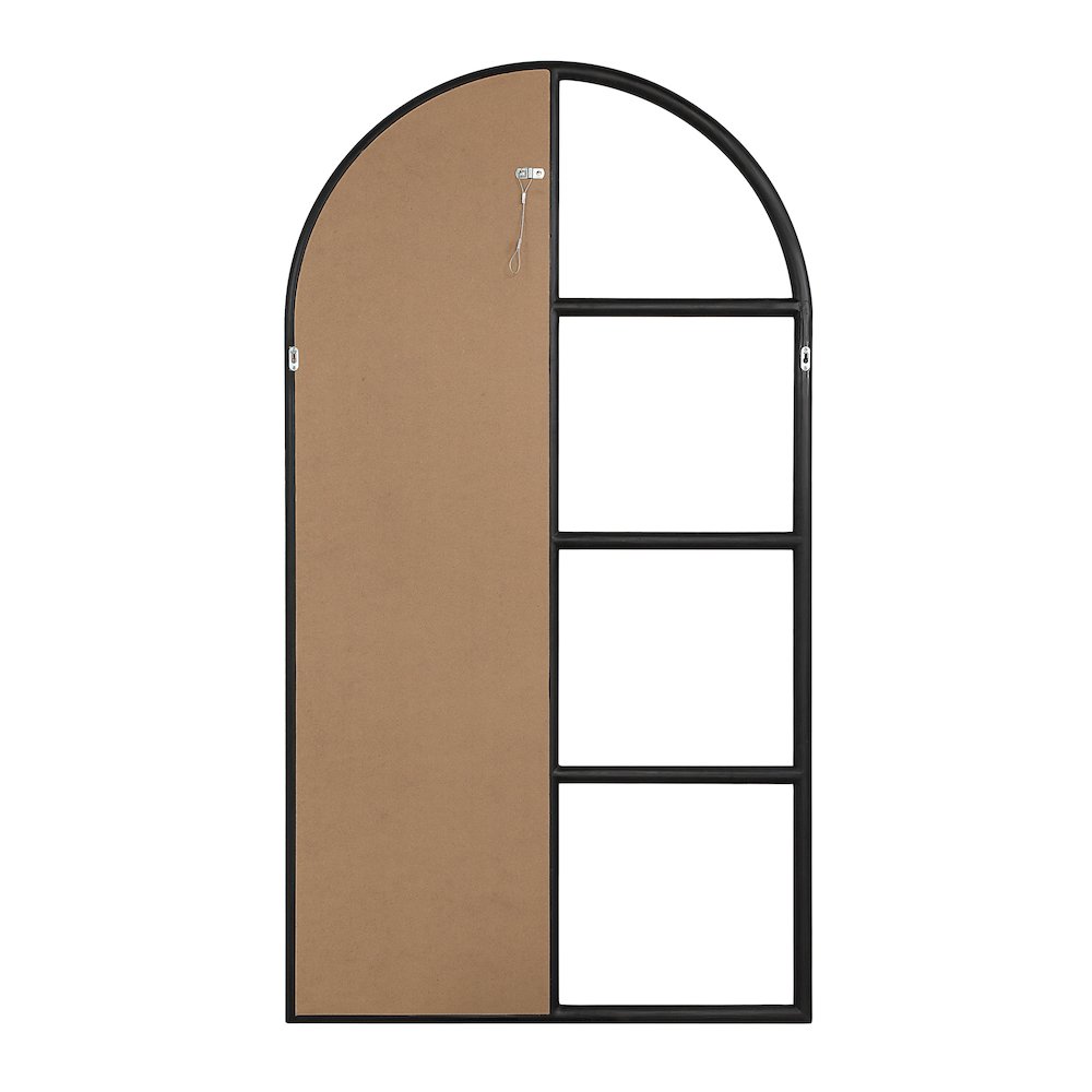 Trellis 69.75" H x 38" W Wall Mirror, Black. Picture 4
