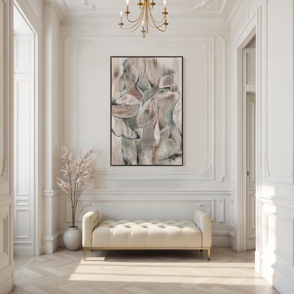Alloy 40" Wide Canvas Art with Wood Frame, Black Oak. Picture 4