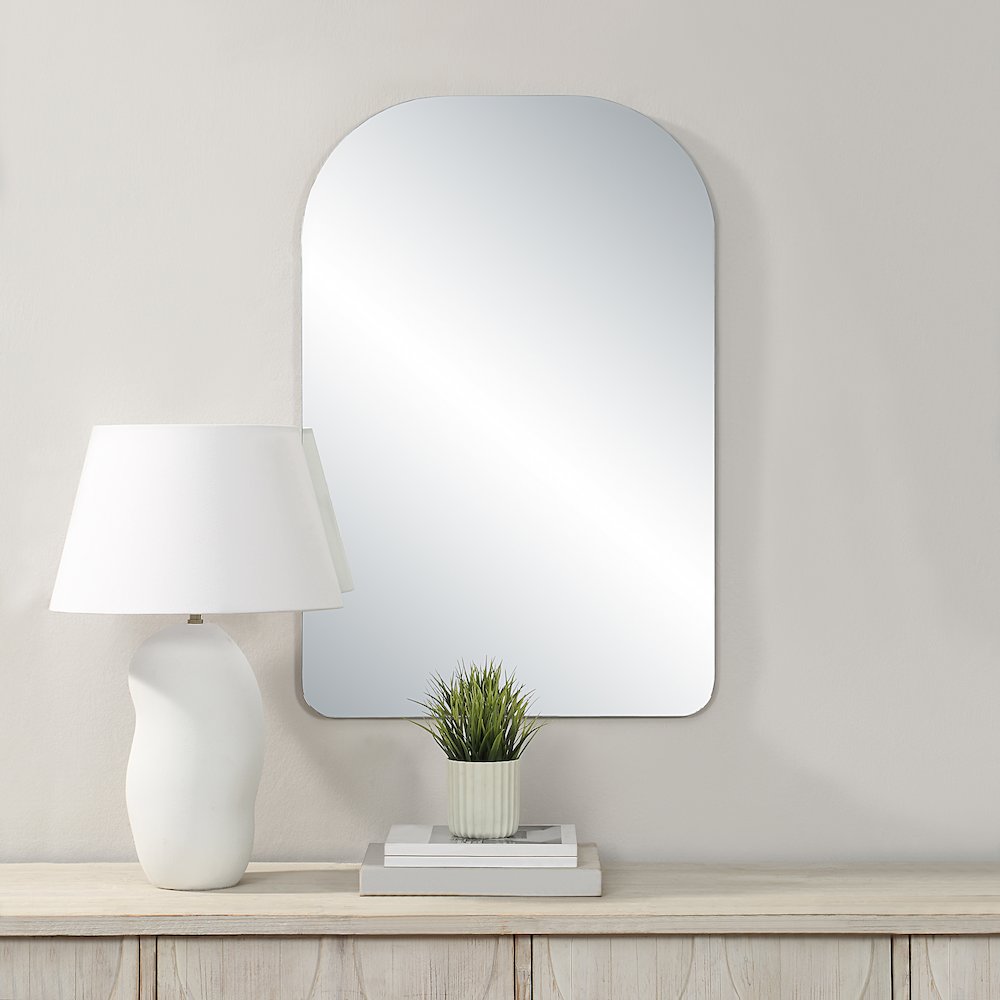 Chania 36" H x 24" W Wall Mirror, Grey. Picture 2