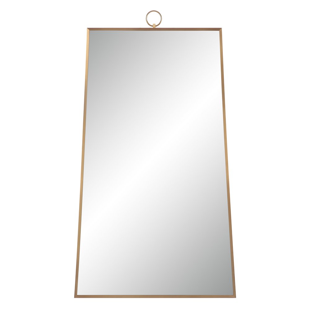 Ariadne 42" Tall Rectangular Mirror, Burnished Brass. Picture 1