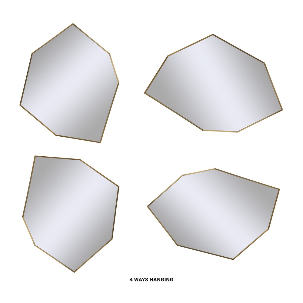 Devika 41 x 31 Geometric,Irregular Framed Mirror. Picture 7