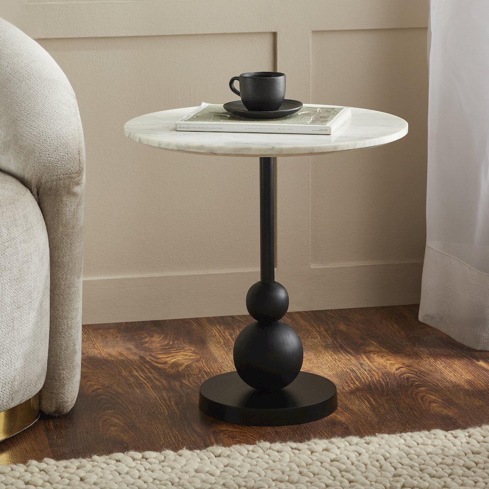 Corrine Indoor Aluminum Table, Matte Black. Picture 2
