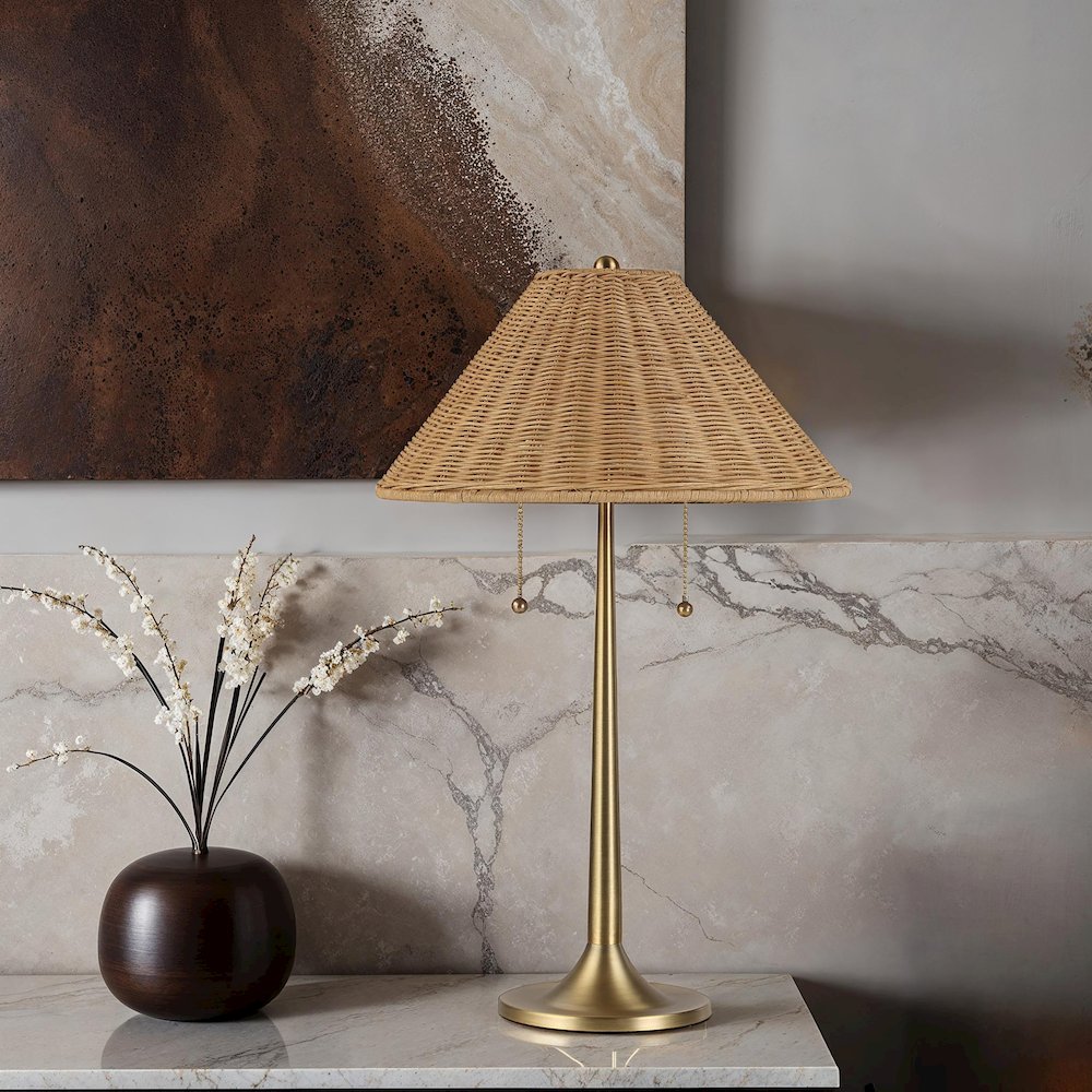 Viana 22" Height Table Lamp, Brown. Picture 2