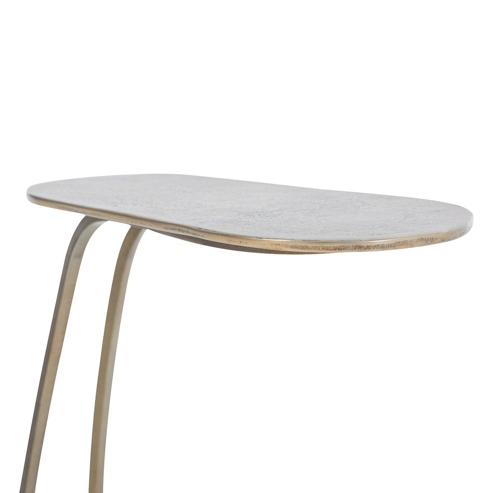 Balam Indoor Aluminum Table, Antique Brass. Picture 4