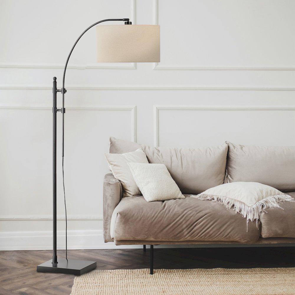 Crystal 66.5" Height Floor Lamp, Black. Picture 2