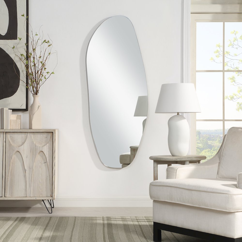 Erice 65" H x 25.5" W Wall Mirror, Grey. Picture 2