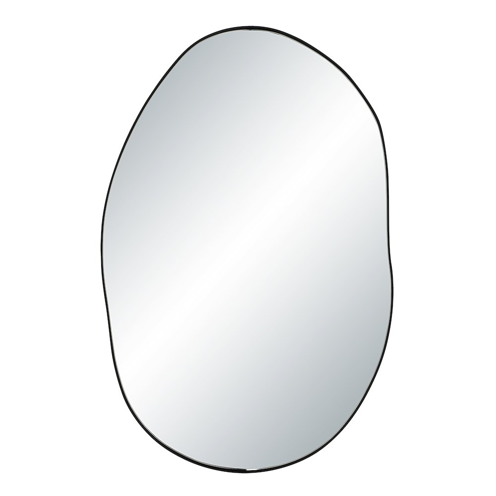 Messini 30" H x 20" W Wall Mirror, Black. Picture 1