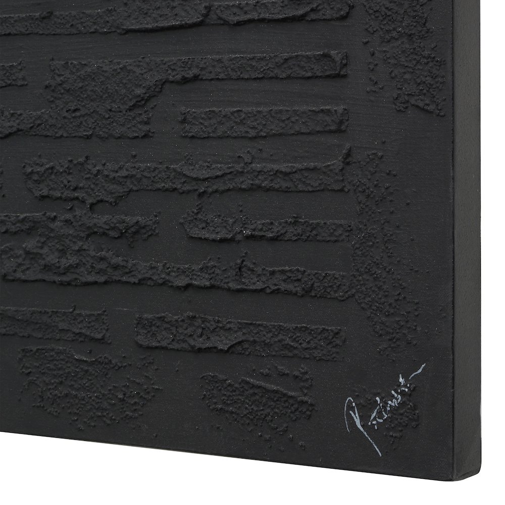 Kinetic 50" H x 40" W Canvas Art, Black. Picture 6