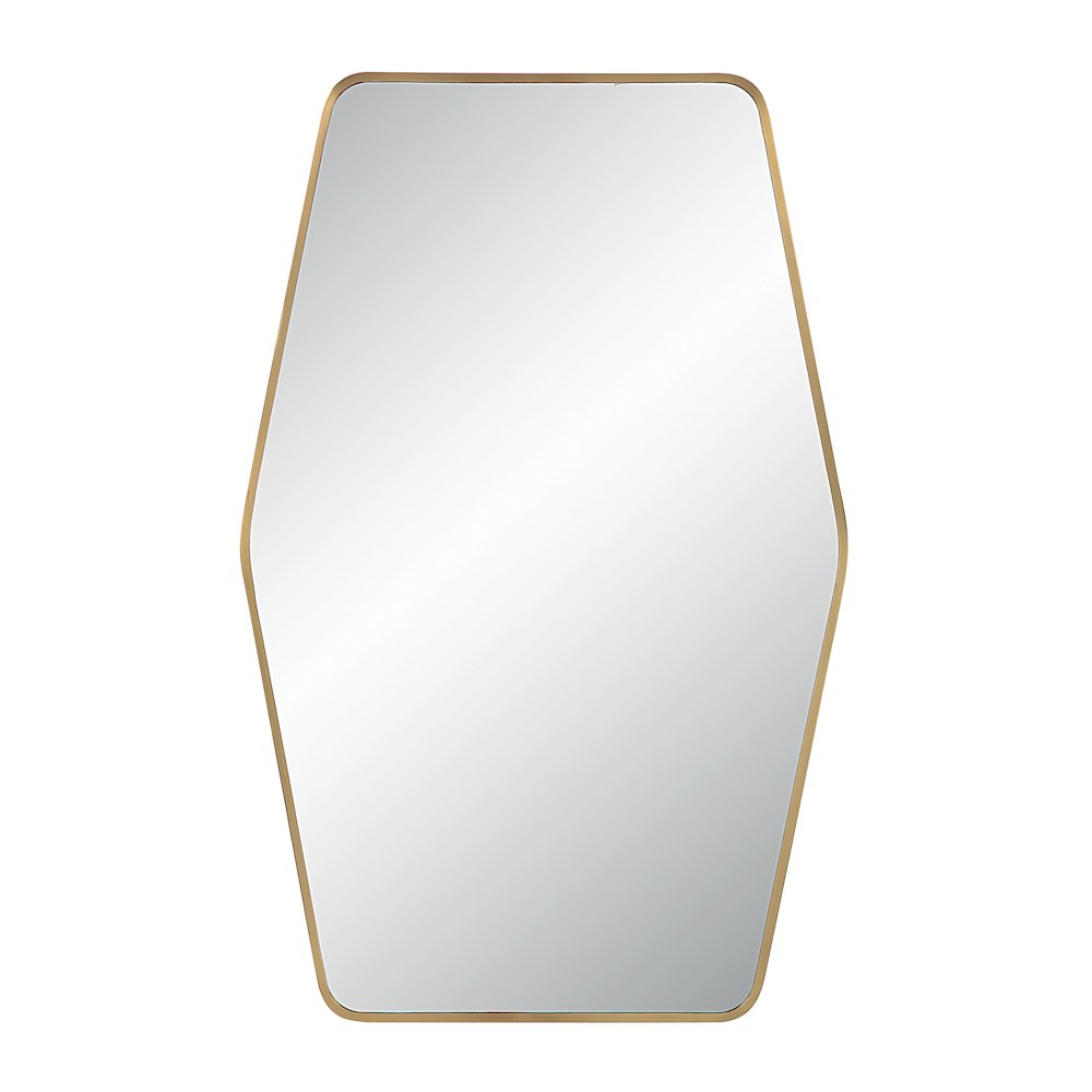 Mocha 40" Tall Rectangular Mirror, Satin Brass. Picture 1