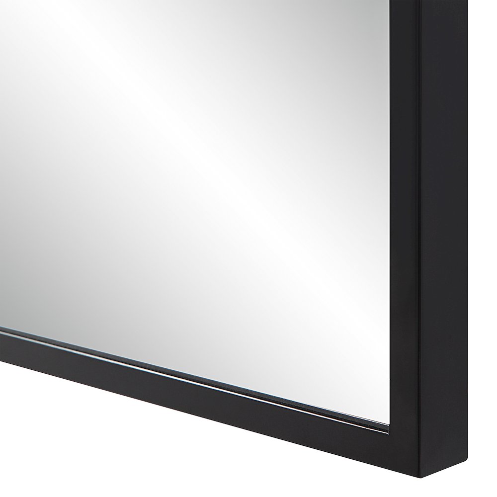 Balina 72" Tall Rectangular Arch Mirror, Matte Black. Picture 5