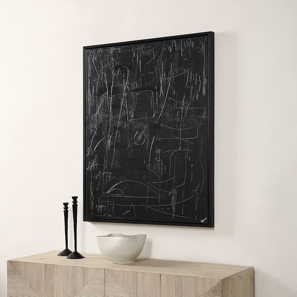 Haiku 40" Wide Canvas Art, Black. Picture 2