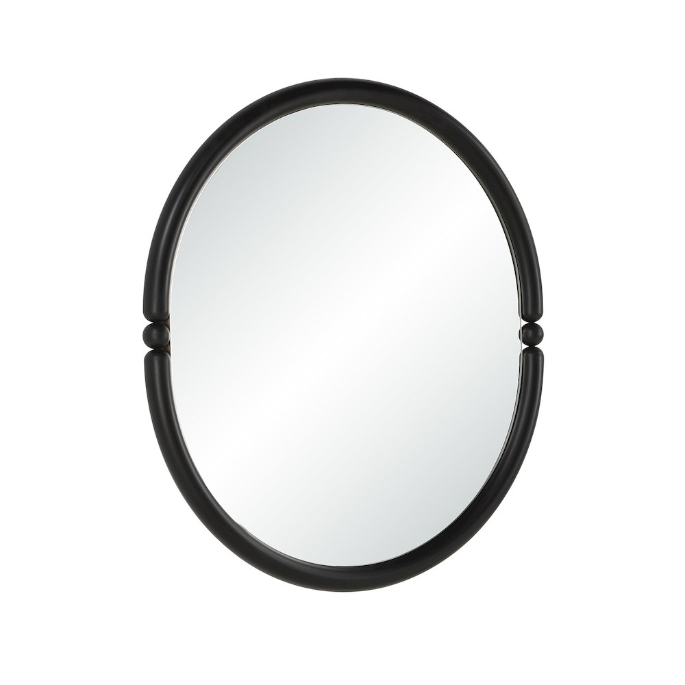 Ditto 40" H x 36" W Wall Mirror, Black. Picture 3