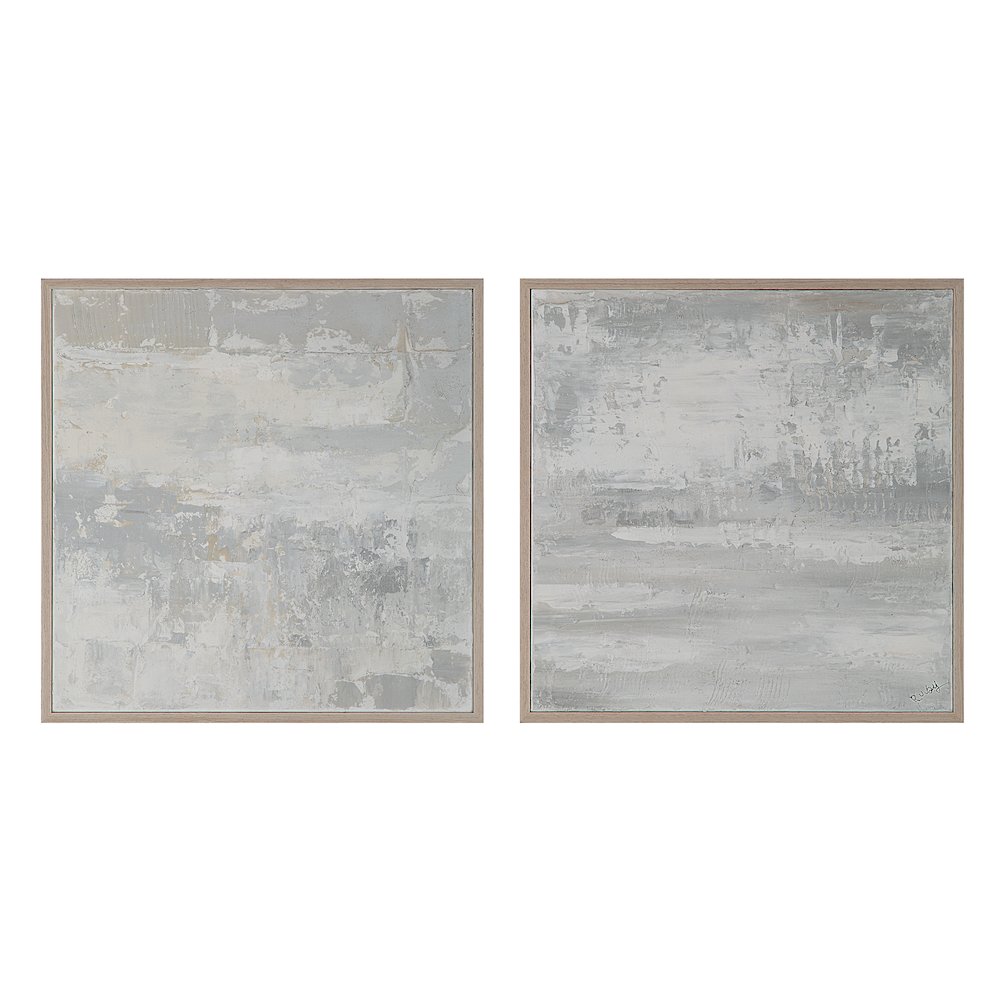 Heleni 30" Wide Canvas Art With Wood Frame, Cream. Picture 1