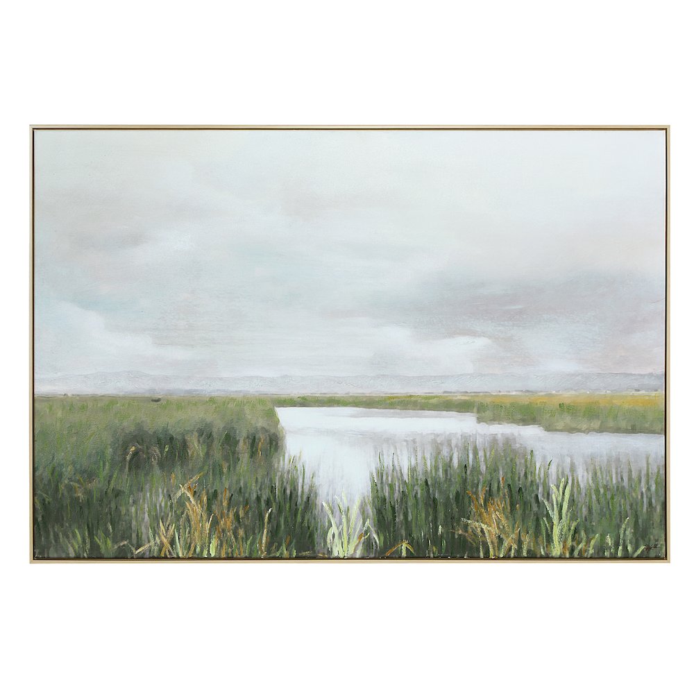 Tallow 40" H x 60" W Canvas Art, Green. Picture 1