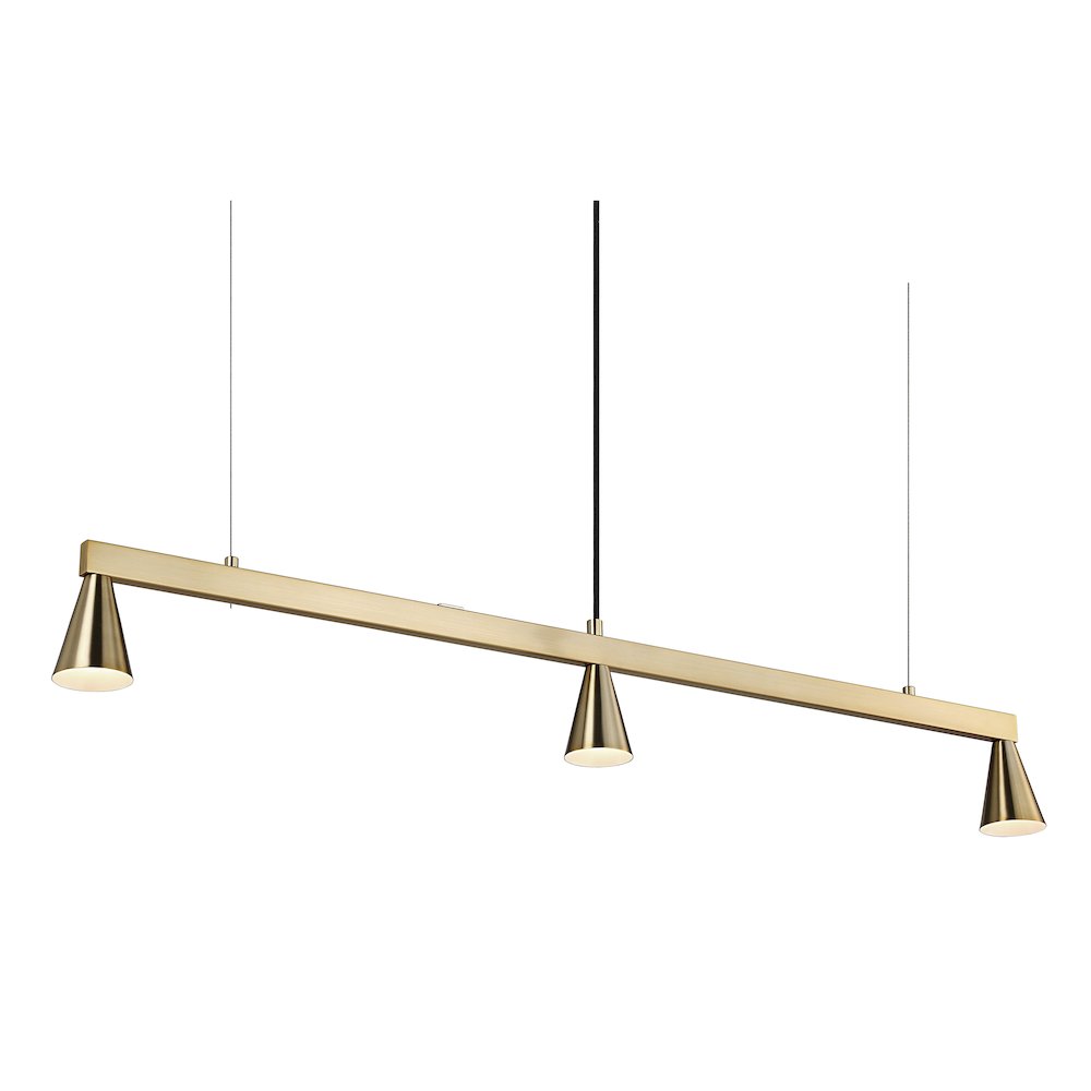 Linea 42" Wide 3-Light Chandelier, Champagne. Picture 5