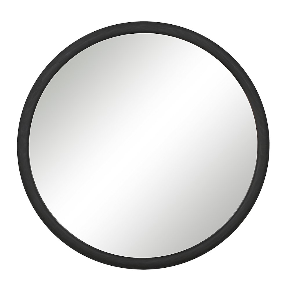 Olica 40" H x 40" W Wall Mirror, Black. Picture 1