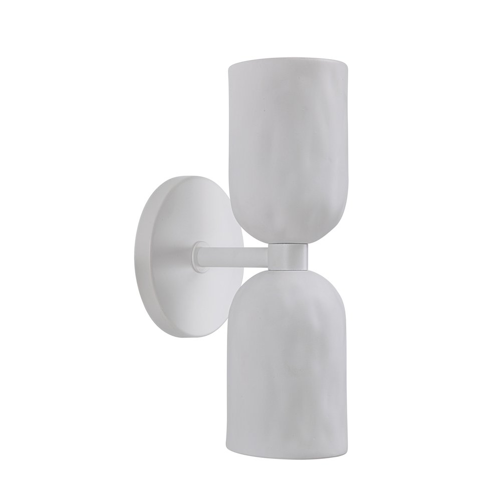 Akira 11.2" Off-White 2-Light Wall Sconce. Picture 1