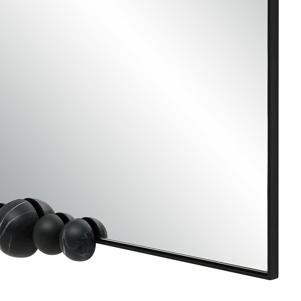 Cosmos 45" H x 30" W Wall Mirror, Matte Black Marble. Picture 3
