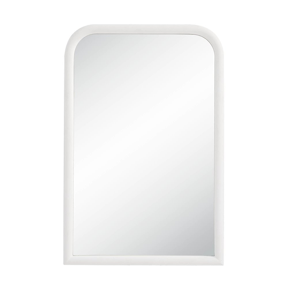 Colima 36" Tall Arch Wall Mirror, White. Picture 1