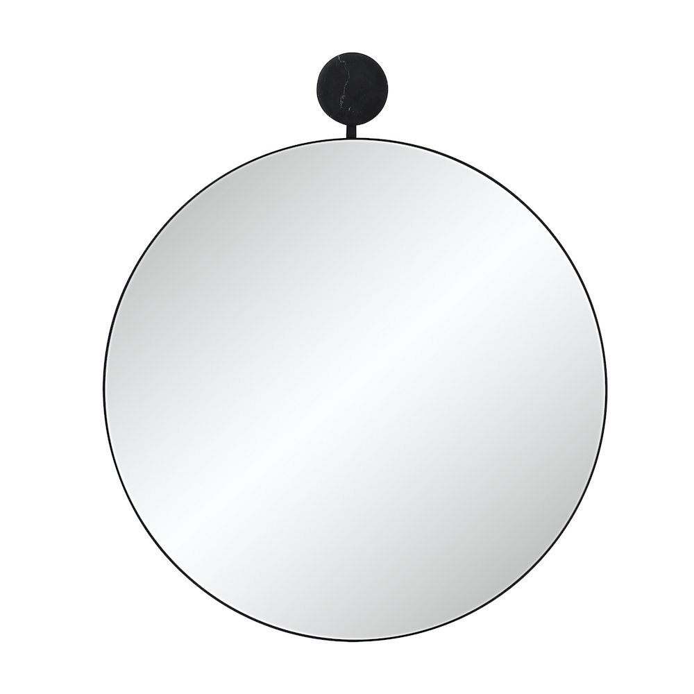 Adamas 42" H x 36" W Wall Mirror, Black. Picture 1