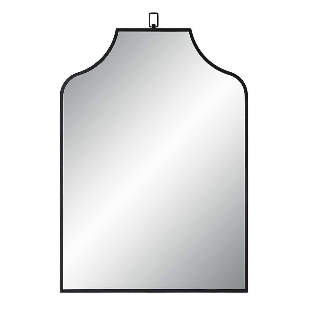 Breda 45" Tall Recatangular Arch Mirror, Matte Black. Picture 1