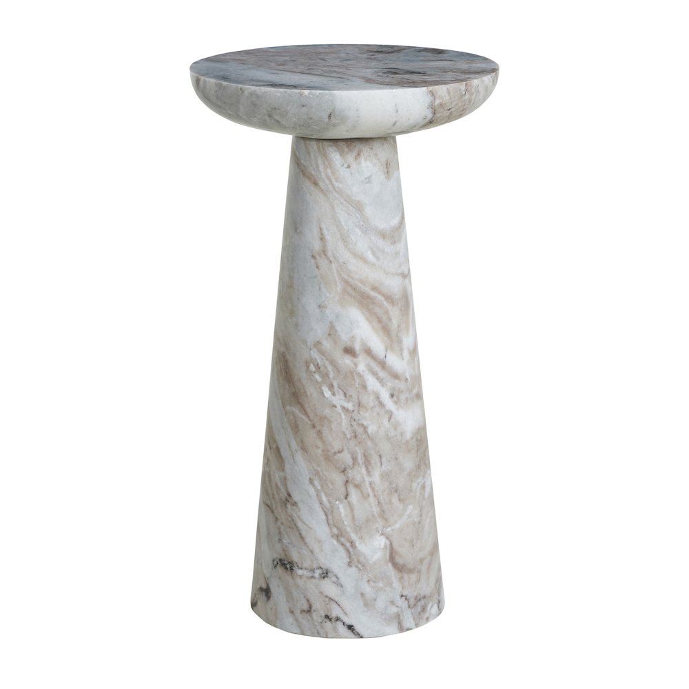 Mercura Indoor Toronto Brown Marble Side Table. Picture 1
