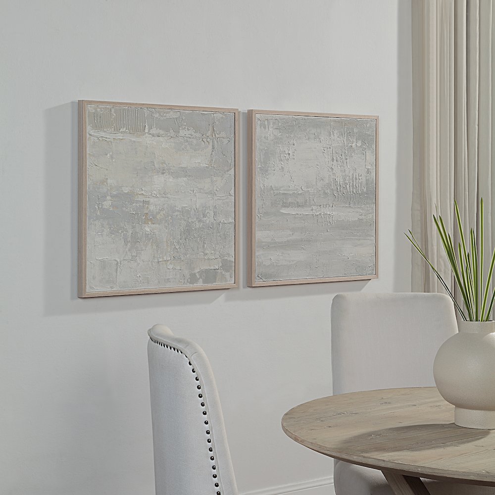 Heleni 30" Wide Canvas Art With Wood Frame, Cream. Picture 2