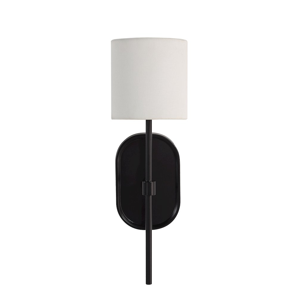 Fico 17.5" Height Wall Sconce, Black. Picture 1