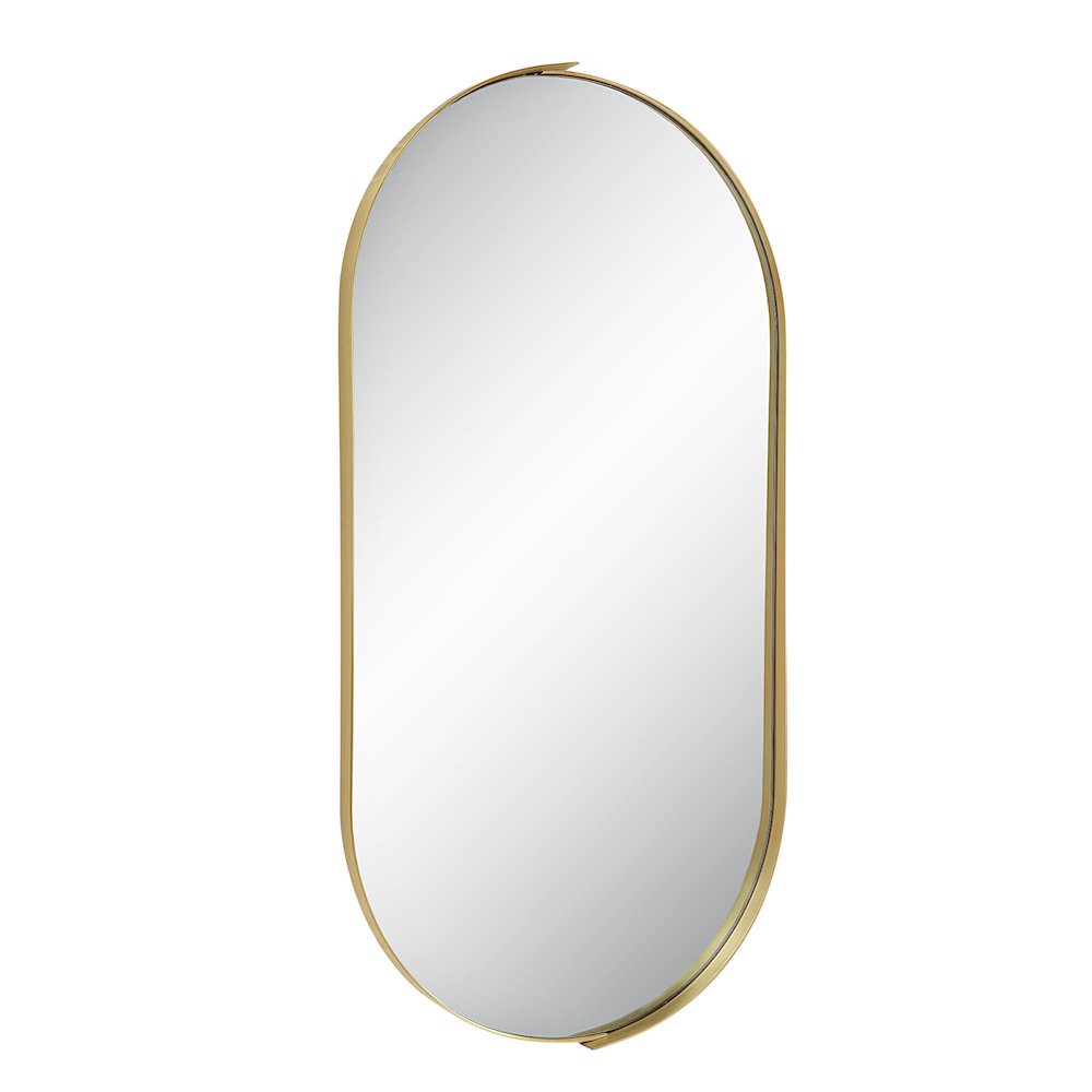 Aleah 40" Tall Oval Wall Mirror, Yellow. Picture 3