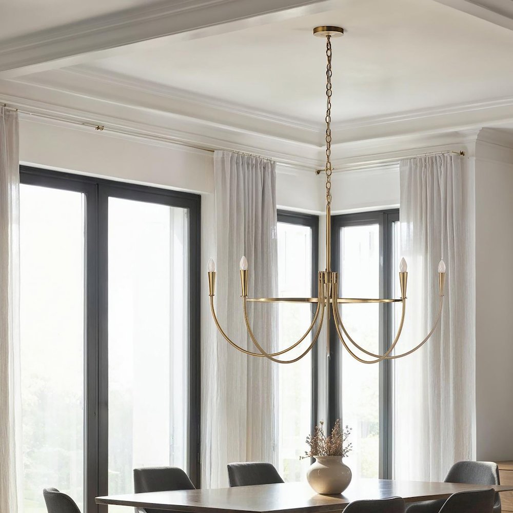 Luzon 90" Height Ceiling Fixture, Plated Dark Antique Brushed Brass. Picture 2