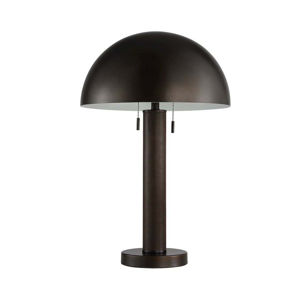 Incanta 23" Tall Dark Bronze Iron Table Lamp with Dome Iron Shade. Picture 5
