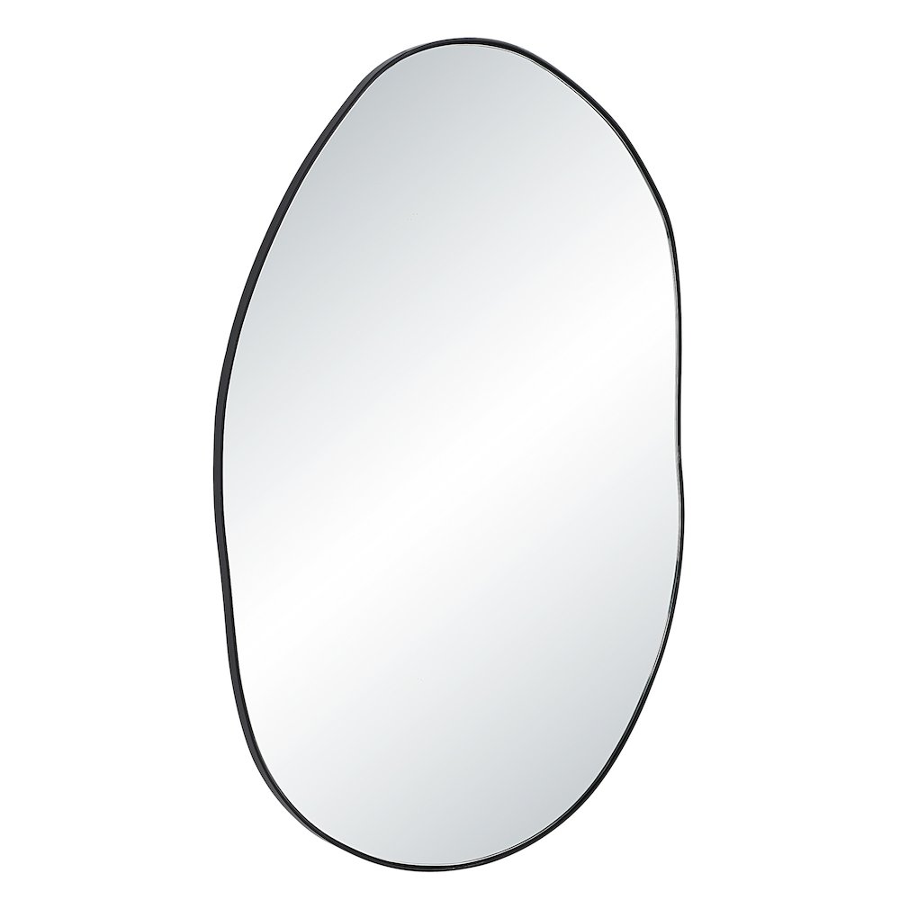 Messini 30" H x 20" W Wall Mirror, Black. Picture 3