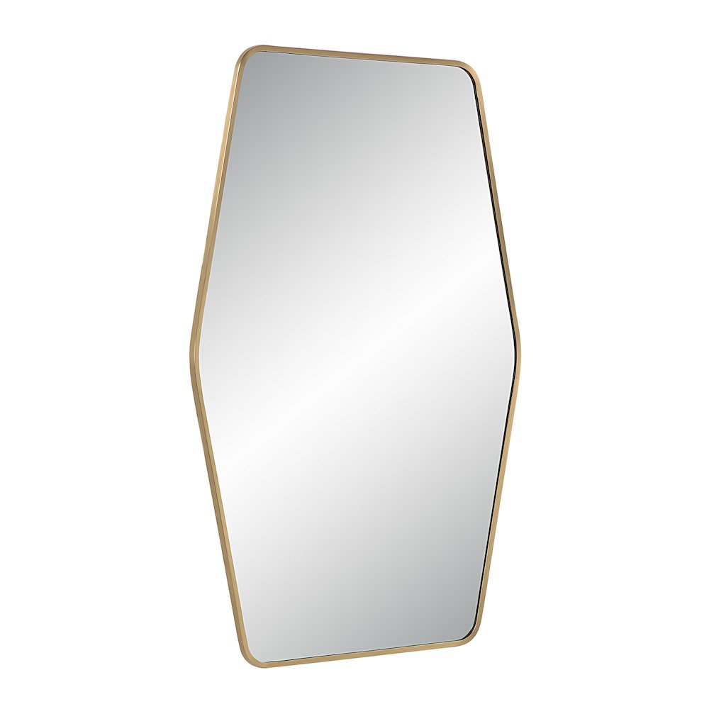 Mocha 40" Tall Rectangular Mirror, Satin Brass. Picture 3