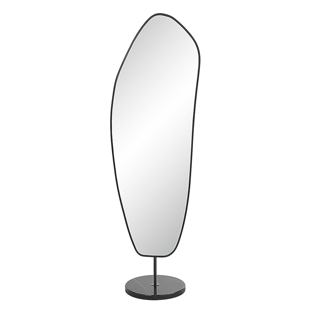 Arlon 70" Tall Irregular Mirror, Matte Black. Picture 1