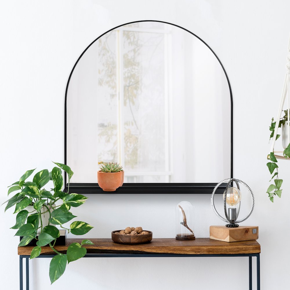 Wearstley 35 in. x 35 in Arch Framed Mirror. Picture 2