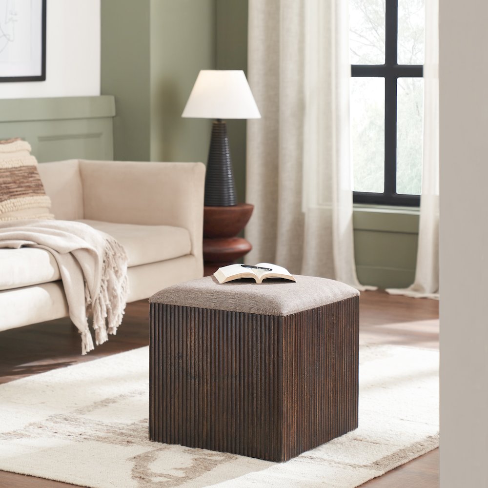 Tristan 18" Height Stool, Brown. Picture 2