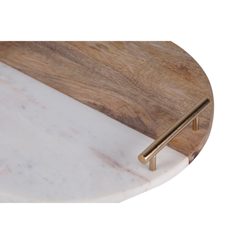 DINOVA Natural Woodwhite Marble, Antique Brass TRAY. Picture 5