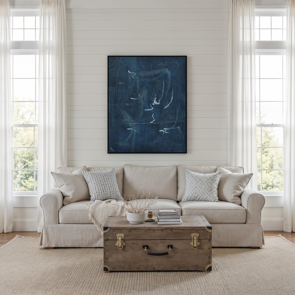 Gemma 40" Wide Canvas Art with Wood Frame, Black. Picture 4