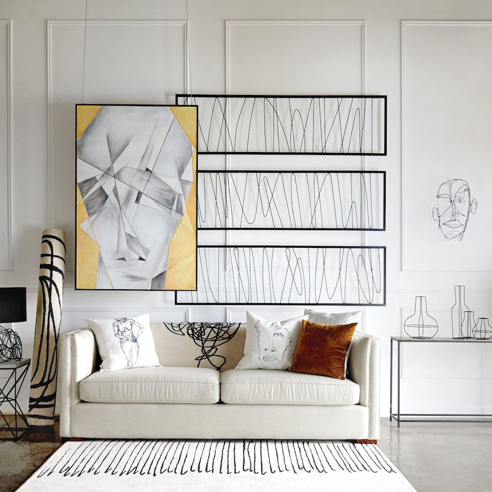 Studio Line - Linear 19.8" Wide Wall Art, Black. Picture 2