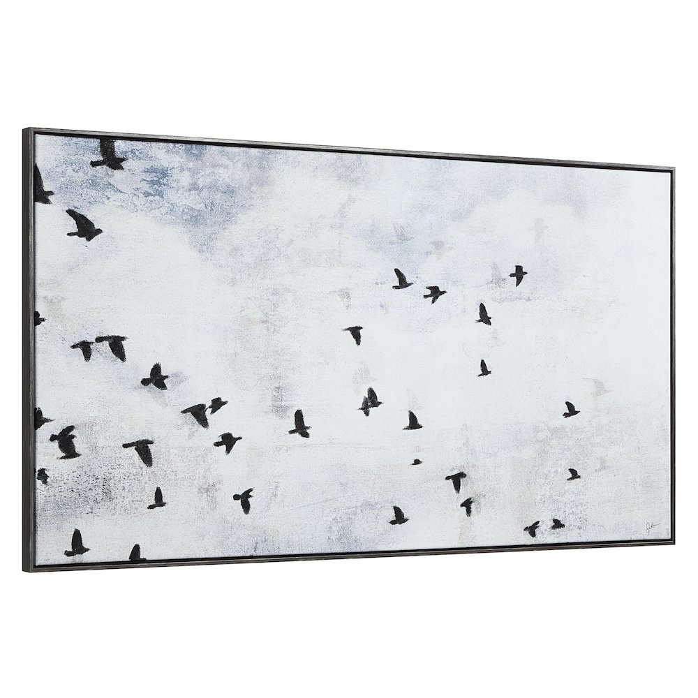 Paz 30" H x 55" W Canvas Art, Blue. Picture 2