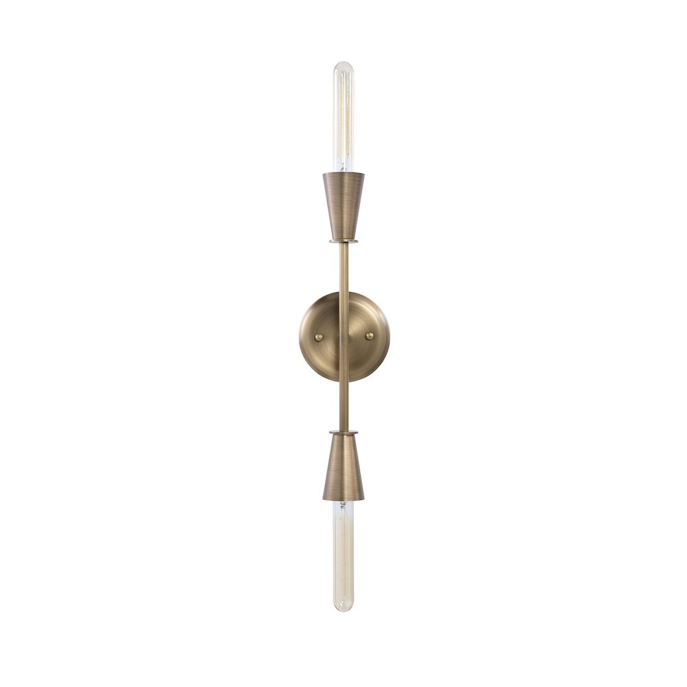 Mariana 17.25" Dark Antique Brushed Brass 2-Light Wall Sconce. Picture 1