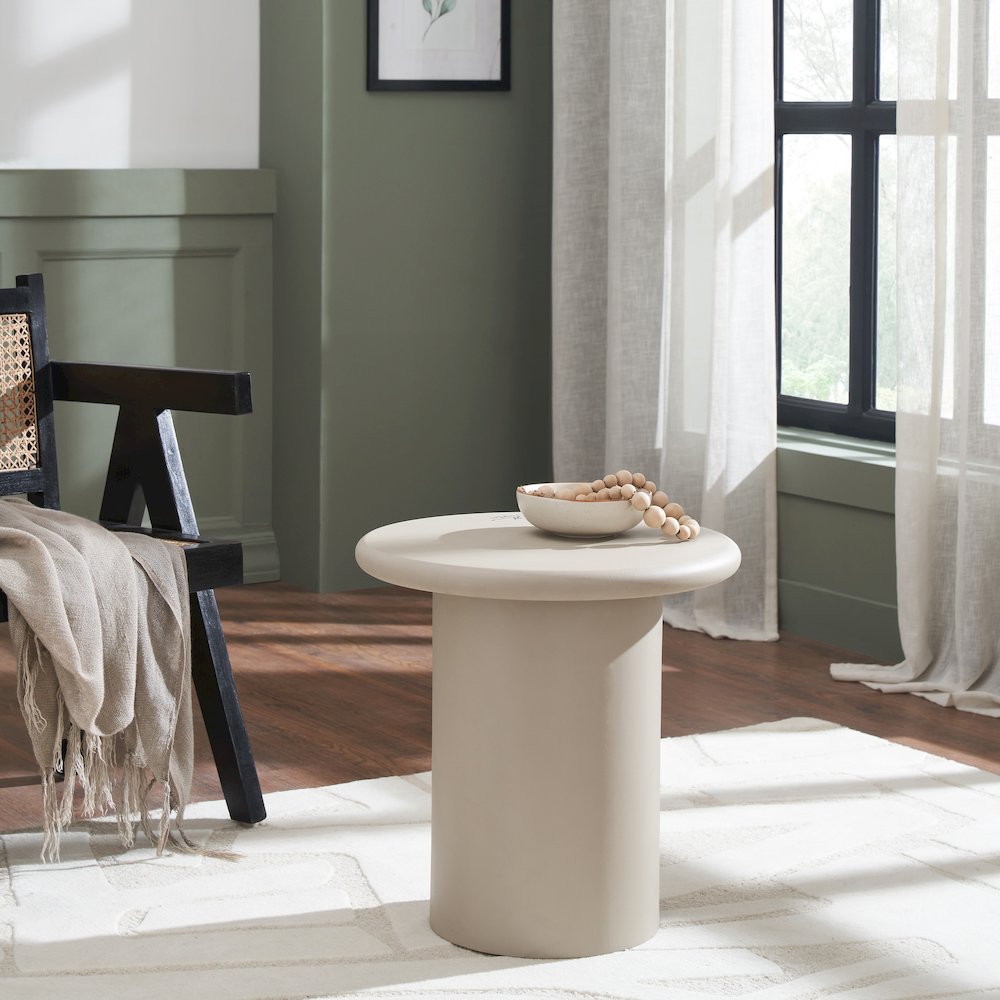 Riya 20" Height Table, Beige. Picture 2