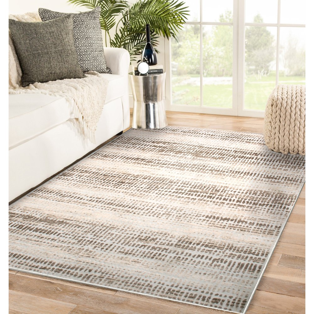 ARIELLA Cream/Brown 10 x 13 Indoor Rug. Picture 2